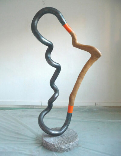 2013-Brise Lame-Granit, Acier, Bois-HT 182 cm x 90 cm