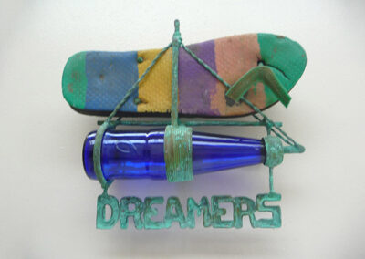 2018-Dreamers Sulpt murale-Bronze, Verre, Caoutchouc-HT 25 cm x 27 cm