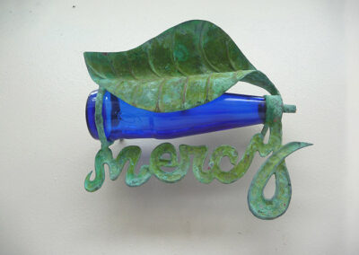 2018-Mercy Sulpt murale-Bronze, Verre-HT 21 cm x 24 cm